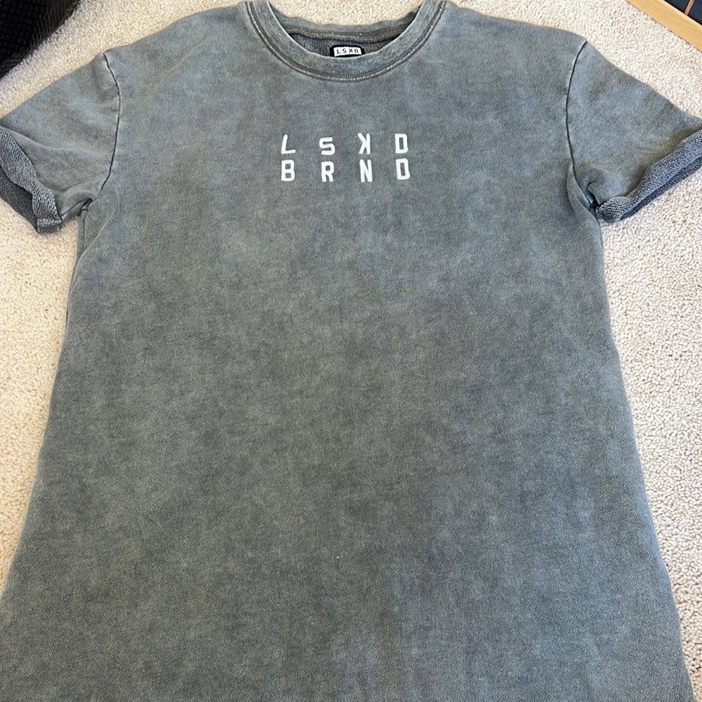 Army green LSKD tee shirt dress